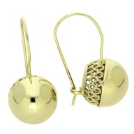 86749 Kolczyki stal chirurgiczna 316L pozłacane 14k klasyczne kule