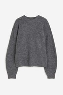 H & M sweter szary melanżowy oversize grafitowy balonowy wełniany wełna y2k