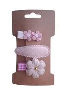 Mini spinki do włosów szydełkowy kwiatek róż 3 szt.