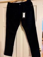 Spodnie męskie sztruksowe Carry 32/32 regular czarne bawełna z poliestrem