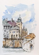 Kraków Wawel akwarela format a4 autor R. Kępa