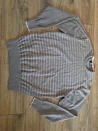 Sweter męski XXL Nils Sundstrom wełna jagnięca szary ciepły z defektem