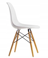 Białe krzesło skandynawskie do stołu jadalni kuchni salonu nowoczesne