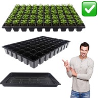 DONICZKA DO ROZSADY PLASTIKOWE BALKONOWE 60 SZT Z TACĄ 30,7 cm x 46 x 6 cm