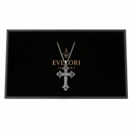 Gotycki Naszyjnik KRZYŻ Barokowy Duży Amulet STAL Unisex