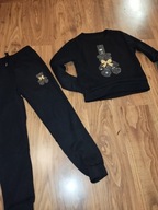 Komplet dresowy bawełniany czarny miś S/M QUEENE