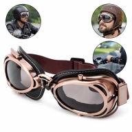 GOGLE MOTOCYKLOWE VINTAGE PILOT RETRO OKULARY SKUTER ATV UV