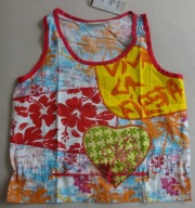 QUIOSQUE koszulka top kolorowa aplikacja serce palmy napisy desi_gual 36 s