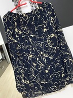 9 Spódnica Eastex plisowana midi granat artystyczne kwiaty rozmiar M