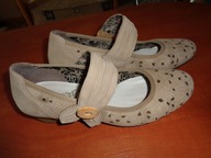 RIEKER antistress śliczne pantofle skóra r 39/25cm