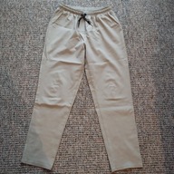 Spodnie damskie beżowe w pasie na gumkę i wiązanie r.46