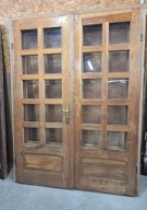 DRZWI Zewnętrzne Dębowe Czteroskrzydłowe Drewniane Szprosy 157x210cm