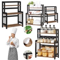 REGAŁ DREWNIANY BAMBUSOWY PÓŁKA STOJĄCA KUCHENNA NA BLAT KUCHENNY PRZYPRAWY