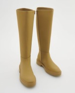 Reserved kozaki platforma oliwkowe musztardowe długie platformy podeszwa 37