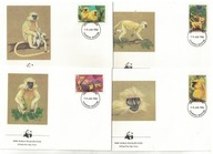 7-FDC61- Bhutan, WWF, Małpiatki,1984r