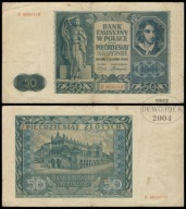 BNU - POLSKA GENERALNA GUBERNIA 50 Złotych 1941 E 6650118 # P152 # st 3-