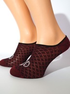 Skarpety skarpetki stopki buźki śmieszne bawełna kolorowe bordowe brokat
