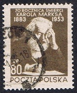 1953 Polska fi 658 - 70. rocznica śmierci Karola Marksa