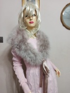 etola kołnierz z strusia z szarfą strusie pióra