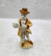 STARA figurka, PANICZ trzyma klatkę NA PTAKI 11cm