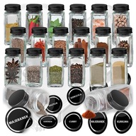POJEMNIKI NA PRZYPRAWY 24SZT Słoiczki Słoiki Przyprawnik Organizer NAKLEJKI