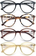 MODFANS 4-pak okularów do czytania +1.5 modny nadruk Unisex Okulary Okrągłe