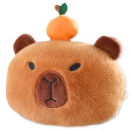 Poduszka Pod SZYJĘ KAPIBARA Do Samochodu Zagłówek PLUSZOWA Miękka Brązowa