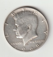 USA 1/2 dolara1968 D srebro