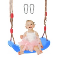 HUŚTAWKA DZIECIĘCA OGRODOWA DOMOWA REGULOWANA DO 75KG NIEBIESKA