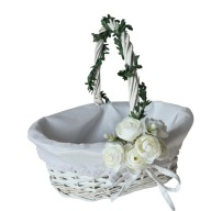 KOSZYK WIELKANOCNY Z DEKORACJĄ STROIK NA ŚWIĘCONKĘ WIKLINOWY KOSZYCZEK DUŻY