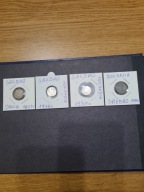 Stare monety srebrne i zestaw trojaków, czworaków w albumie 96 szt.