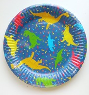 TALERZE TALERZYKI PAPIEROWE DINOZAURY 10 SZT.