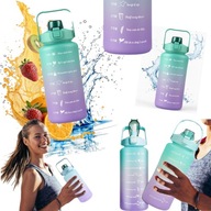 BIDON NA WODĘ SPORTOWY 2L MOTYWACYJNY SOLIDNY 2000ML SZCZELNY Z UCHWYTEM