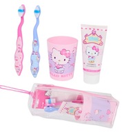 HELLO KITTY Zestaw - 2x Szczoteczka + Pasta + Kubek + Kosmetyczka