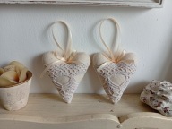 KORONKOWE SERCA DUŻE ZAWIESZKI BAWEŁNA KOMPLET 2 SZTUKI