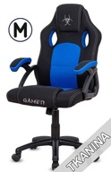 FOTEL GAMINGOWY GAMER M| Czarny Niebieski| Ergonomiczny
