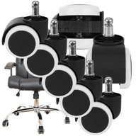 5x MOCNE KAUCZUKOWE KÓŁKA DO FOTELA OBROTOWEGO BIUROWEGO 5CM BEZ RYS