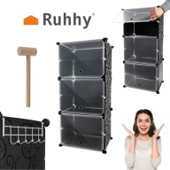 SZAFKA PÓŁKA REGAŁ ORGANIZER NA BUTY OBUWIE MODUŁOWY CZARNY WYSOKI