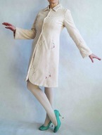 AVOCA pluszowy płaszcz hafty r. M FUTERKO biel BEŻ