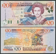 BNE - KARAIBY 20 Dollars Dolarów 2000 F 145596 D # DOMINICA # P39d # UNC