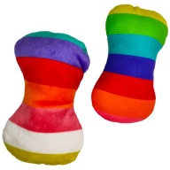 Zestaw ZABAWEK Dla Psa 2 PLUSZOWE Zabawki Wałeczki Kolorowe z PISZCZAŁKĄ