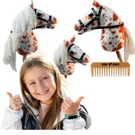 HOBBY HORSE KOŃ NA KIJU A3 KONIK GŁOWA KONIA PATYKU Z GRZYWĄ + GRZEBIEŃ