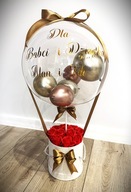 Flower Box z Balonami i mydlanymi różami PERSONALIZOWANY PREZENT