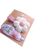 Spinki do włosów szydełkowy kwiatek 2 szt.