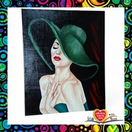 Sztuka Więzienna - Obraz akrylowy "Kobieta w kapeluszu"