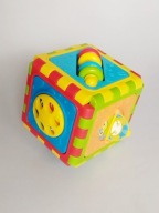 Zabawka kostka sensoryczna rozwojowa lustro grzechotka zegar