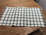 Bieżnik lniany chwosty serweta obrus skandynawski 90x33 unikatowy