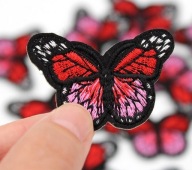 Naszywka motylek ciemno-czerwony zestaw 5 sztuk