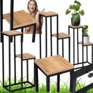 KWIETNIK STOJĄCY METALOWY HAZEL 67 CM – CZARNY LOFTOWY STOJAK NA KWIATY