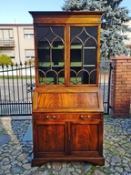 Sekretarzyk witryna stylowy brązowy dąb do gabinetu